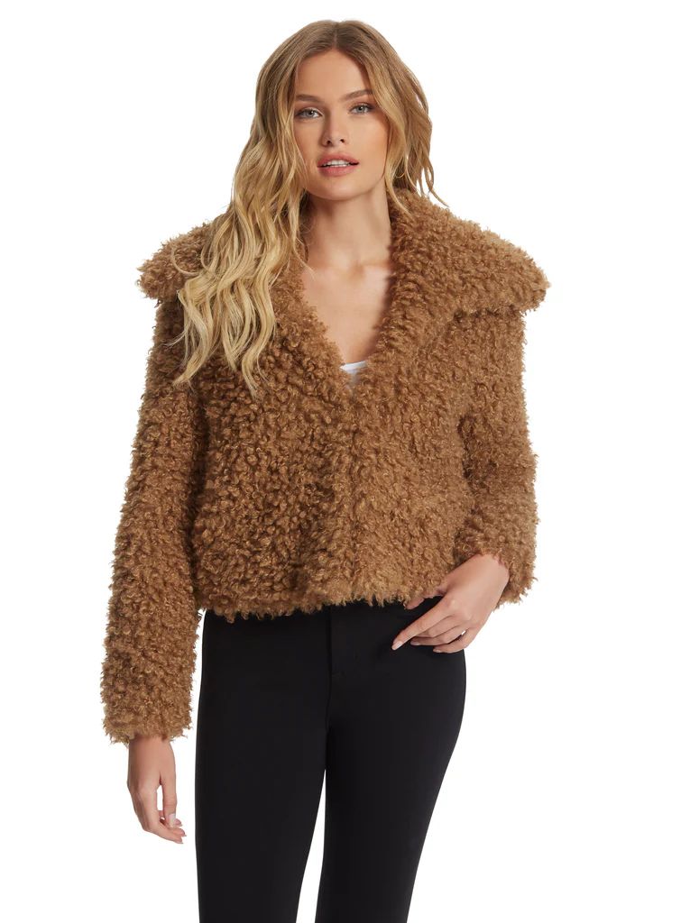 Sasha Fur Jacket in Burro | Jessica Simpson E Commerce