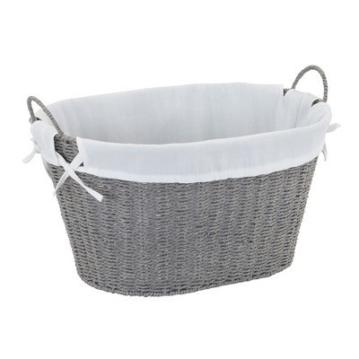 Woven Laundry Basket with Handles and Liner, Gray Paper Rope Laundry Basket | Target