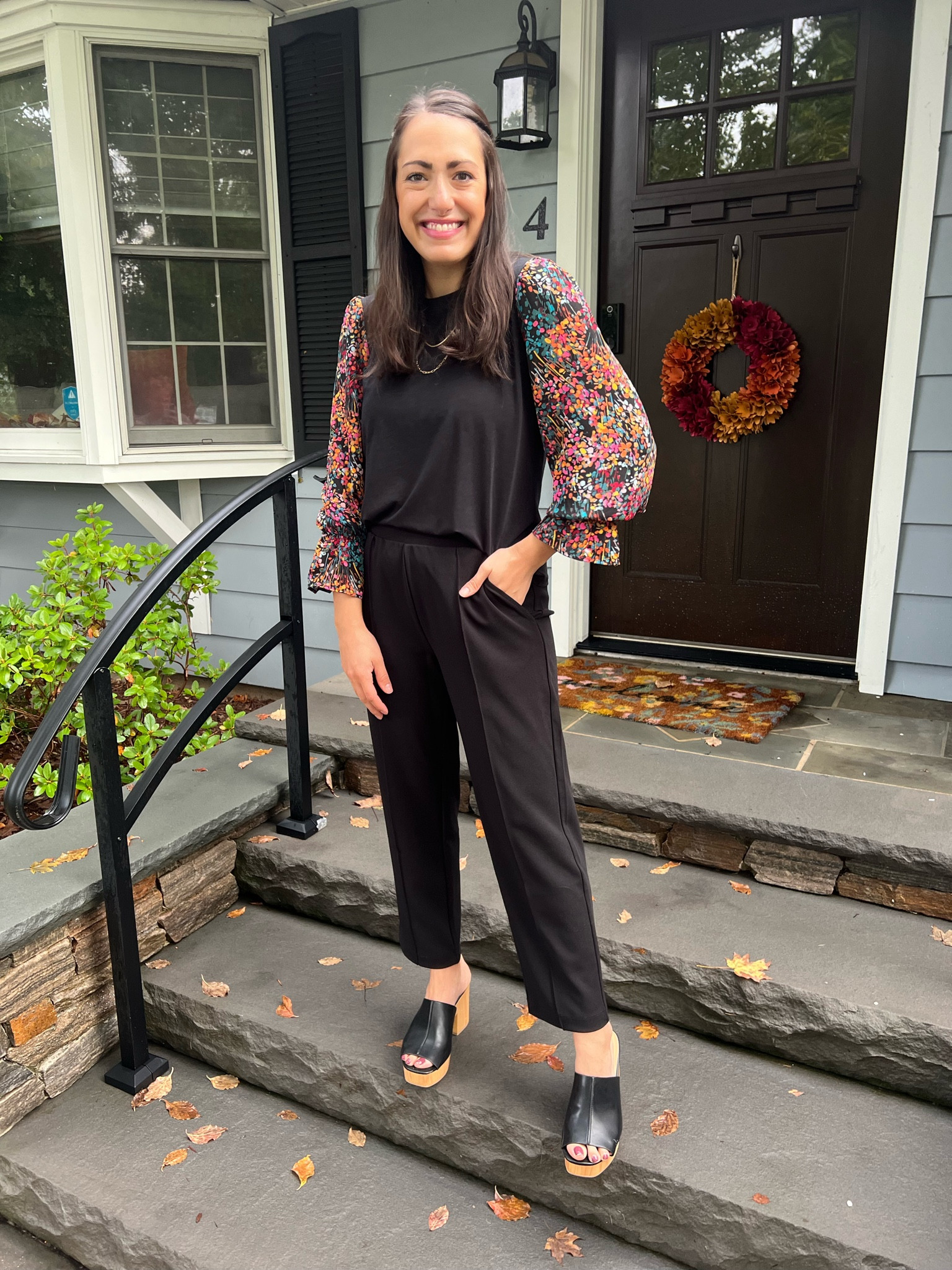 Walmart top: small
Loft pants: small petite
Shoes: tts

#LTKSeasonal #LTKworkwear #LTKstyletip