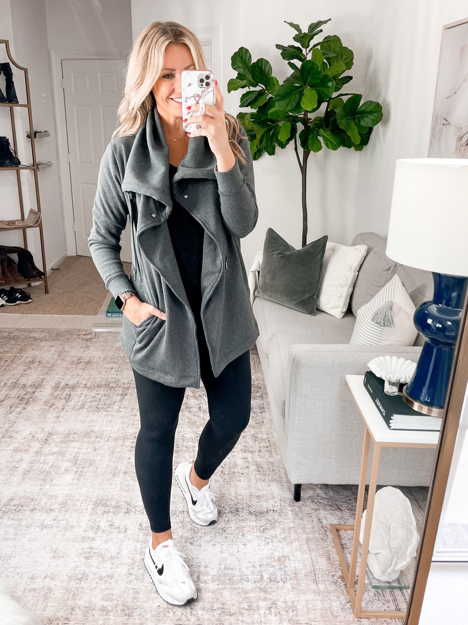 Gray Wrap Cardigan - Nike Shoes - Best Wrap Cardigan 

#LTKstyletip #LTKfit #LTKSeasonal