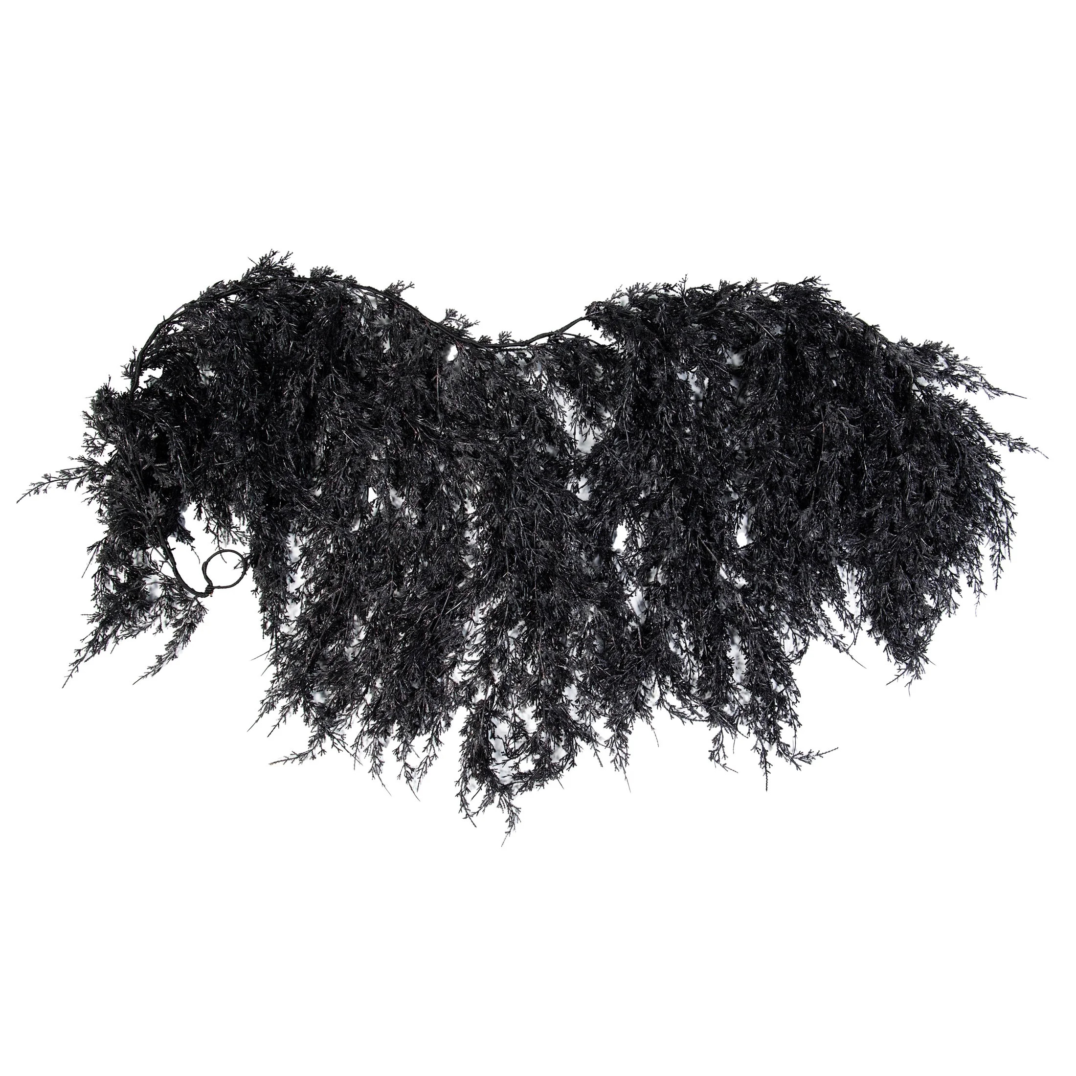 My Texas House Halloween Drapey Faux Cedar Garland, Black, 6' | Walmart (US)