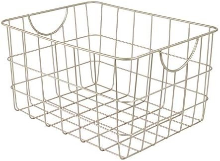 Amazon.com: Spectrum Wire Small Utility Basket (Satin Nickel Powder Coat) - Storage Bin & Décor ... | Amazon (US)