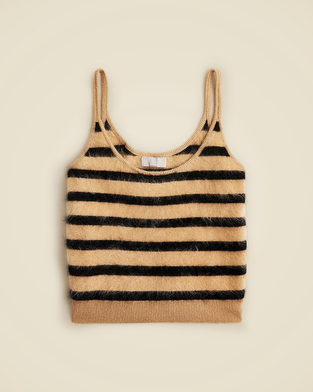 Brushed cashmere cropped camisole sweater in stripe | J. Crew US