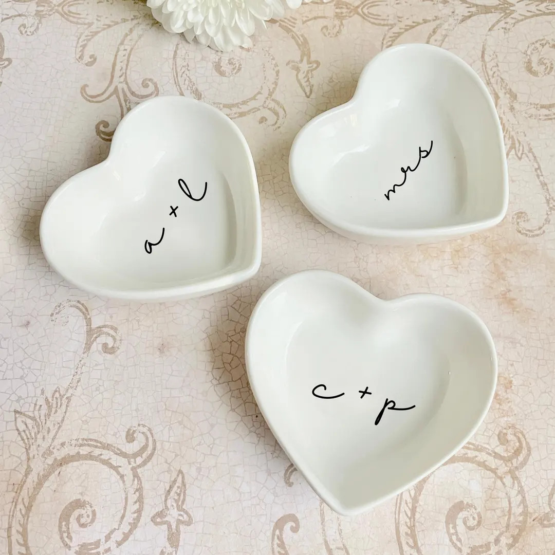 Personalized Ring Dish, Engagement Ring Dish Gift, Custom Initial Jewelry Dish Gift, Ring Holder ... | Etsy (US)