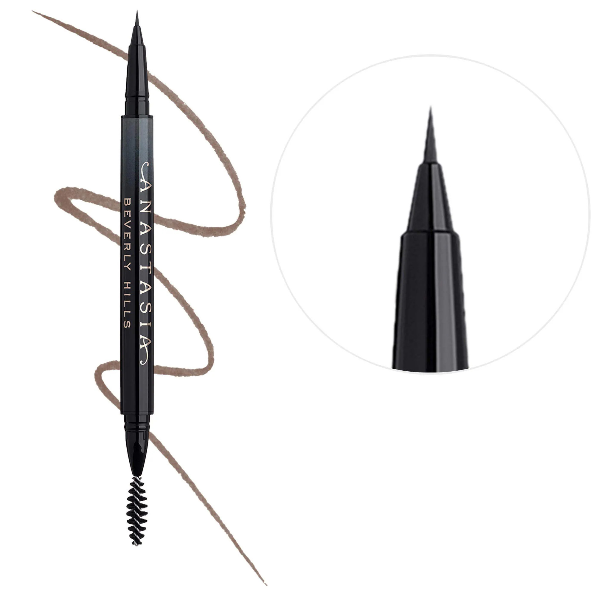 Anastasia Beverly Hills MicroStroke Brush Tip Eyebrow Detailing Pen with 24-Hour Wear Dark Brown 0.01 oz/0.5 mL | Sephora (US)