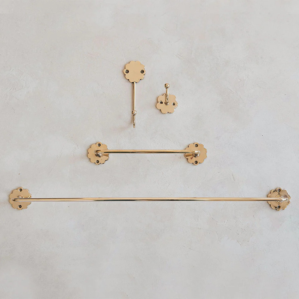 Yellowbell Hooks & Bars - Unlacquered Brass | Roan Iris