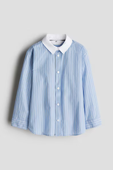 H & M - Cotton Shirt - Blue | H&M (US + CA)