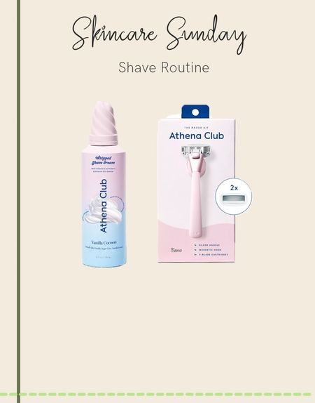 Shaving routine
Athena club razor and shave cream 

#LTKSeasonal #LTKBeauty #LTKFindsUnder50