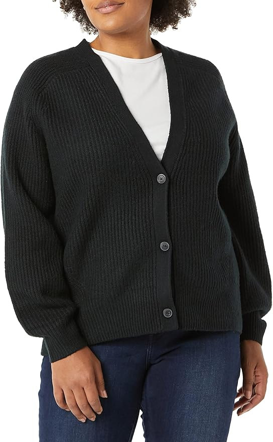 Amazon Essentials Women's Soft Touch Ribbed Blouson Cardigan | Amazon (US)