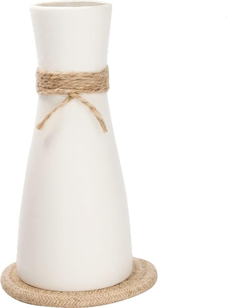 Elkanah 12" Flower Vase for Decor White Vase for Flowers Ceramic Vases for Home Decor Living Room... | Amazon (US)