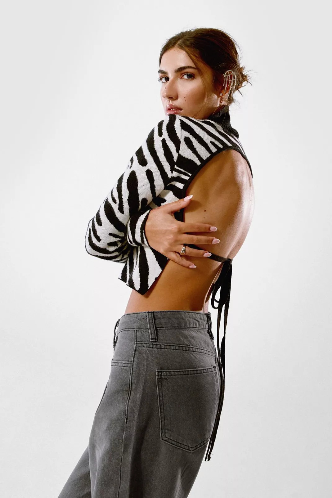 Zebra Backless Knit Top | Nasty Gal (US)