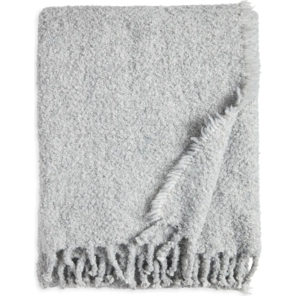 Nordstrom Bouclé Tassel Throw in Grey Vapor Multi at Nordstrom | Nordstrom