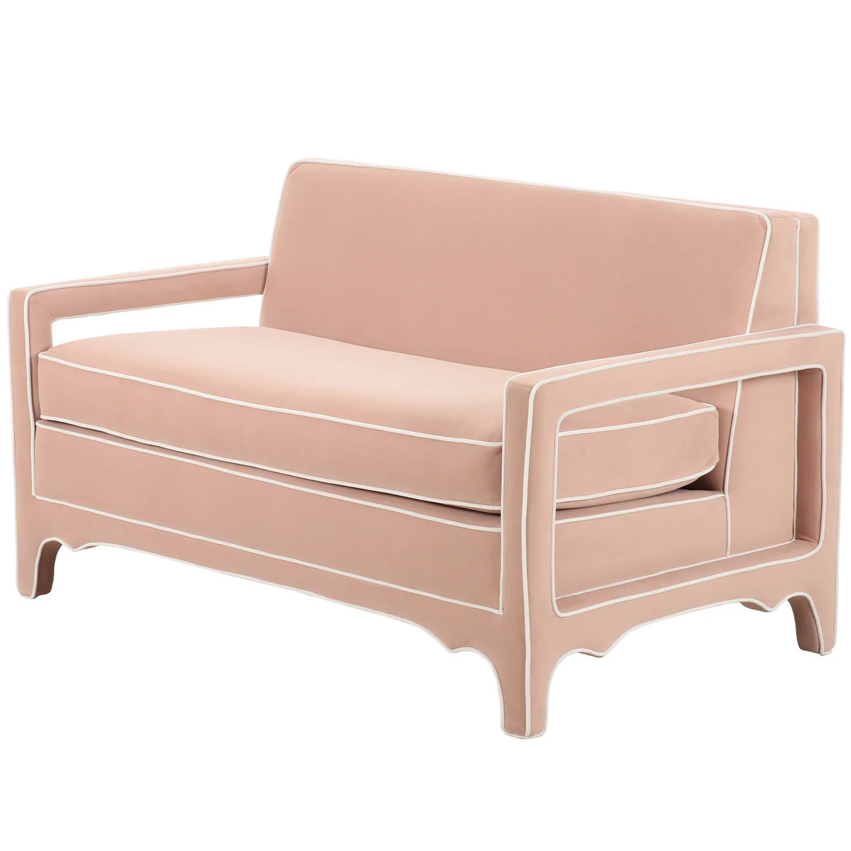 Cary Chair Two Seater in Blush | Modern Velvet Sofa | Scout Design Studio