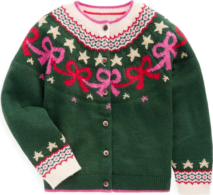 Kids' Edie Fair Isle Bow Cardigan | Nordstrom
