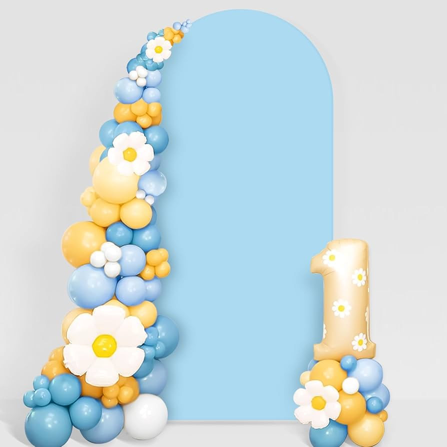 Showgeous 6FT Arch Backdrop Cover Blue Wedding Arch Cover Spandex Fitted Arch Cover for Round Top... | Amazon (US)