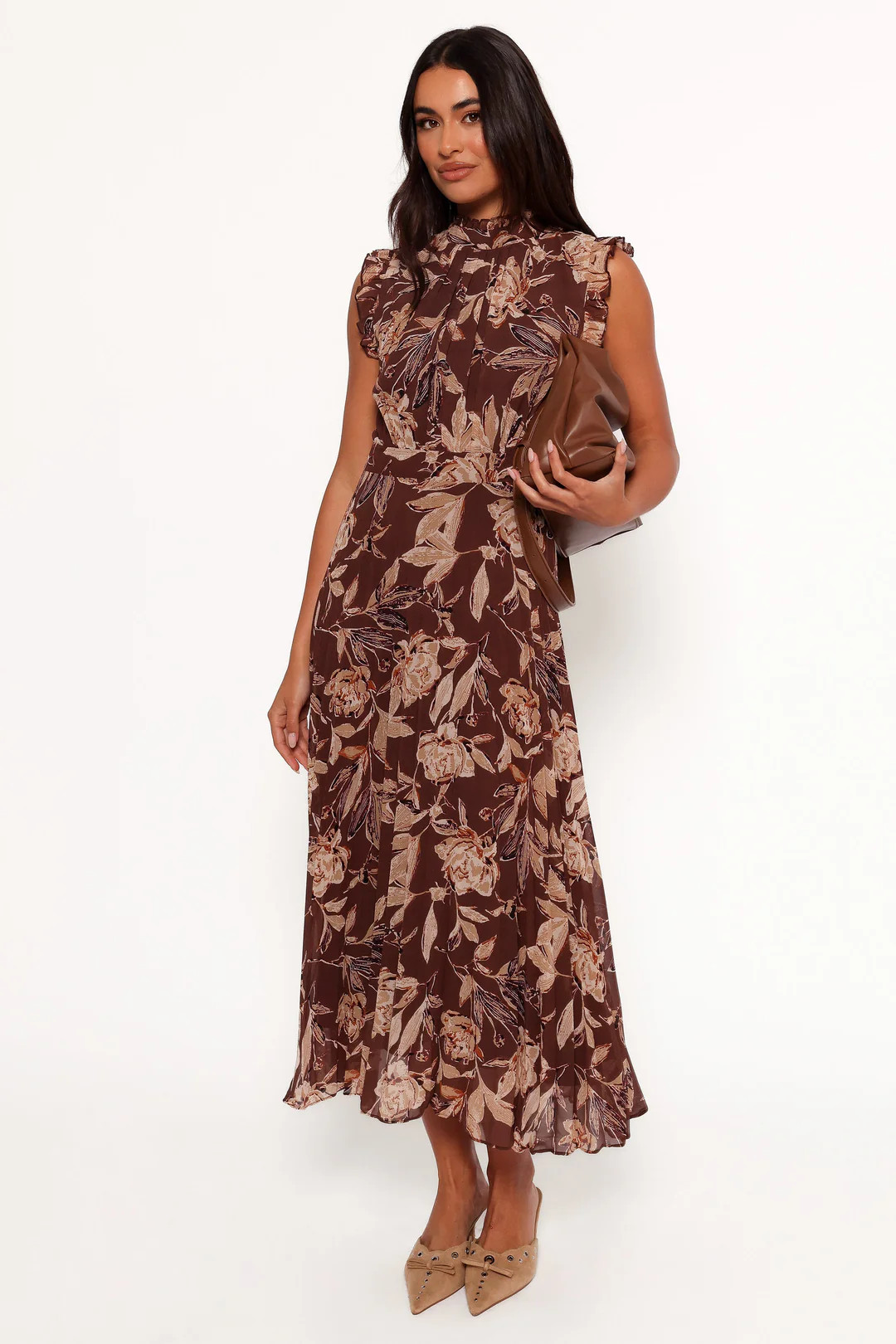 Delphine Maxi Dress - Brown Floral | Petal & Pup (US)