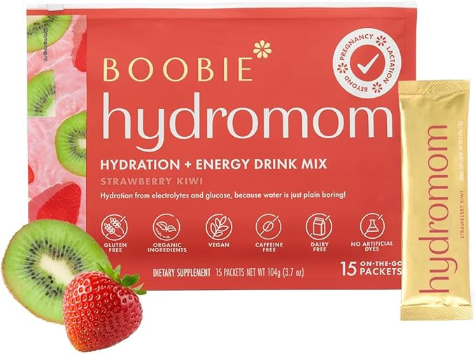 Boobie Hydromom Superfood Electrolyte Drink Mix, Strawberry Kiwi | Refreshing Energy & Hydration ... | Amazon (US)