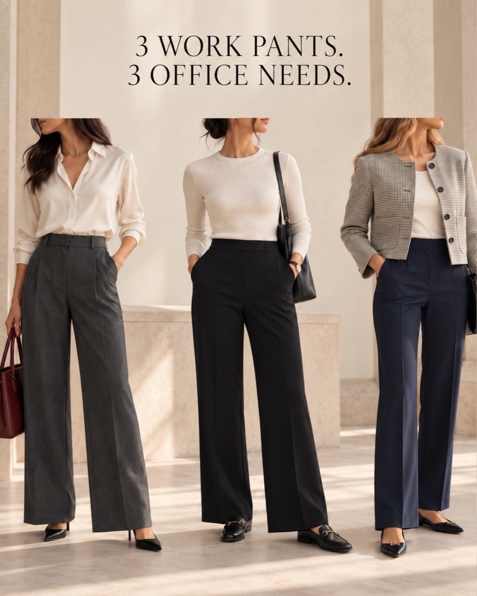 Stop buying work pants by color. Buy them by the job.

01 — WellSuited 360
For leadership days and stronger structure.

02 — PerfectFit Ponte
For polished, repeat office wear.

03 — PowerMove
For commuting, travel and movement.

SPANX is 20% off in the LTK app. Tap the link in my bio, open the edit in LTK and copy the in-app promo code.

Save this guide and shop the exact picks in my LTK storefront.

Visual styling guide. Exact products are linked in LTK.

#ExecutiveWorkwear #WomensWorkwear #OfficeOutfitIdeas #WideLegTrousers