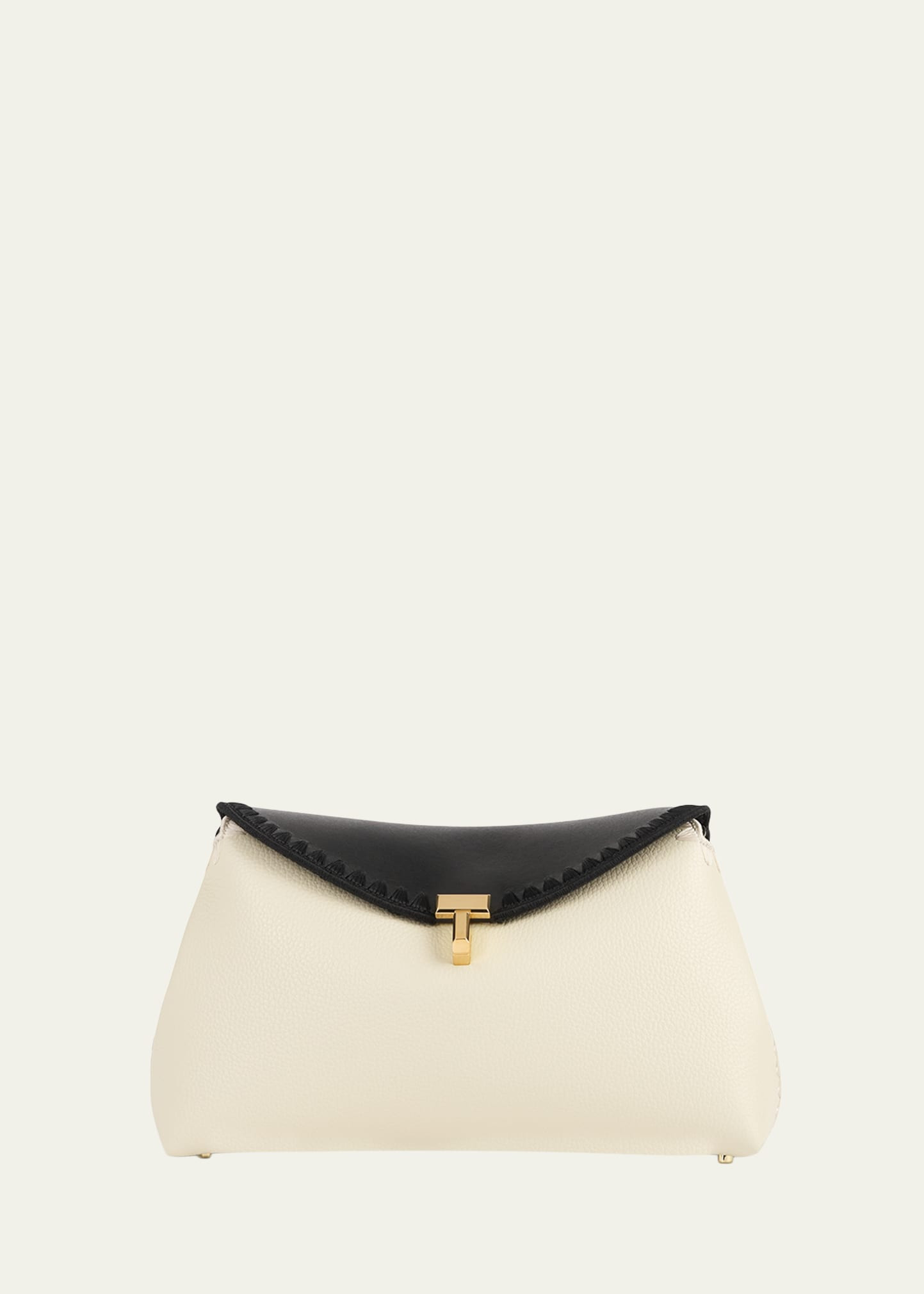Toteme T-Lock Embroidered Leather Shoulder Bag | Bergdorf Goodman
