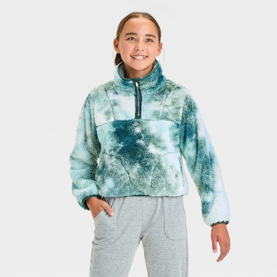 Girls' Faux Shearling Fleece Pullover Sweatshirt - All In Motion™ | Target