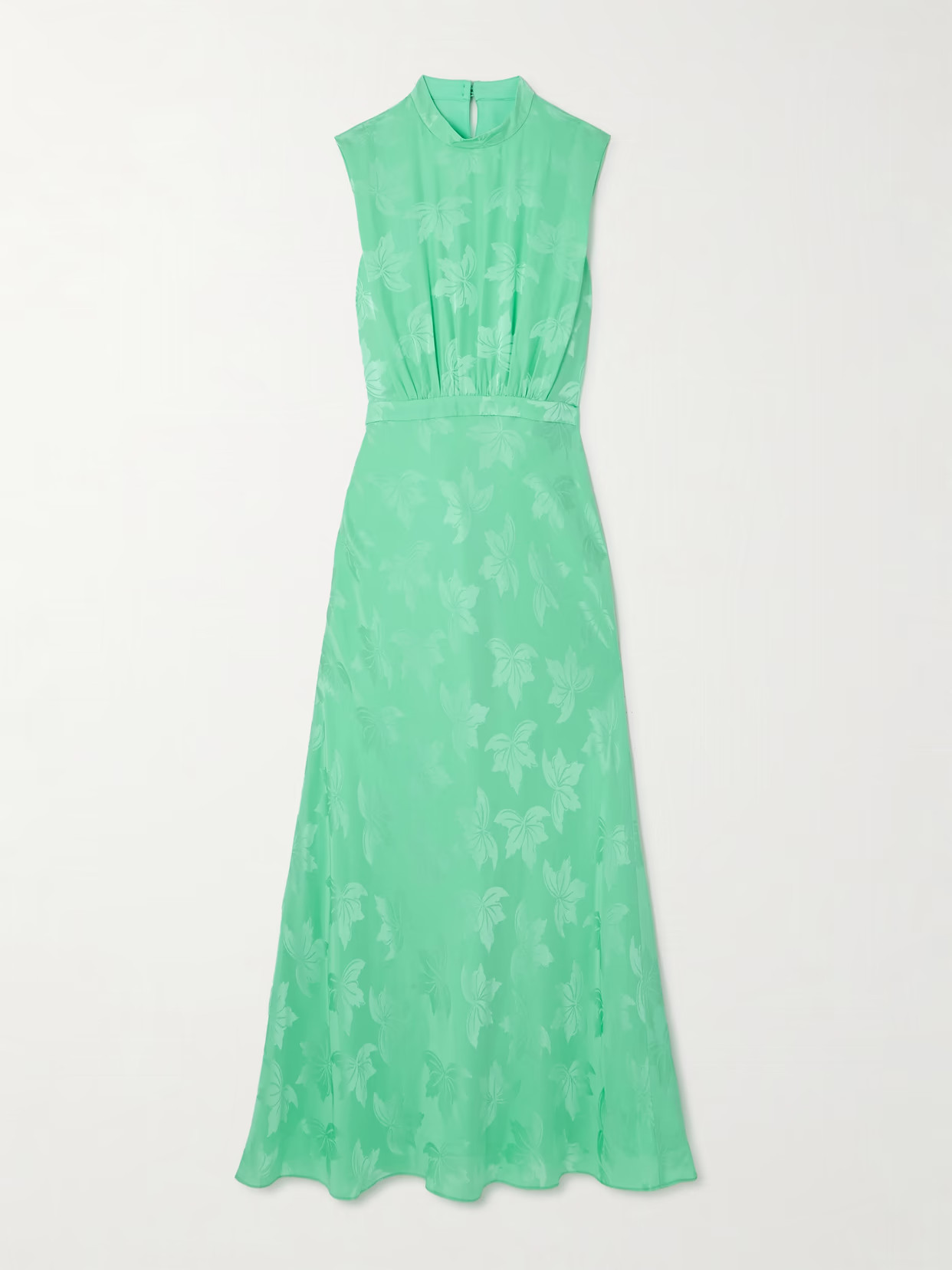 Saloni - Fleur Silk-jacquard Midi Dress - Green | NET-A-PORTER (UK & EU)