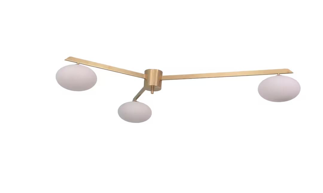 3 Light Stilnovo Style  Globe Mid Century Brass Sputnik chandelier light Fixture | Etsy (US)