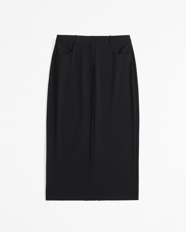 Mid Rise Tailored Maxi Skirt | Abercrombie & Fitch (US)