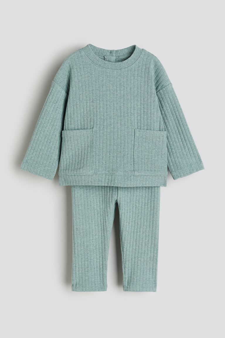 2-piece Ribbed Jersey Set | H&M (US + CA)