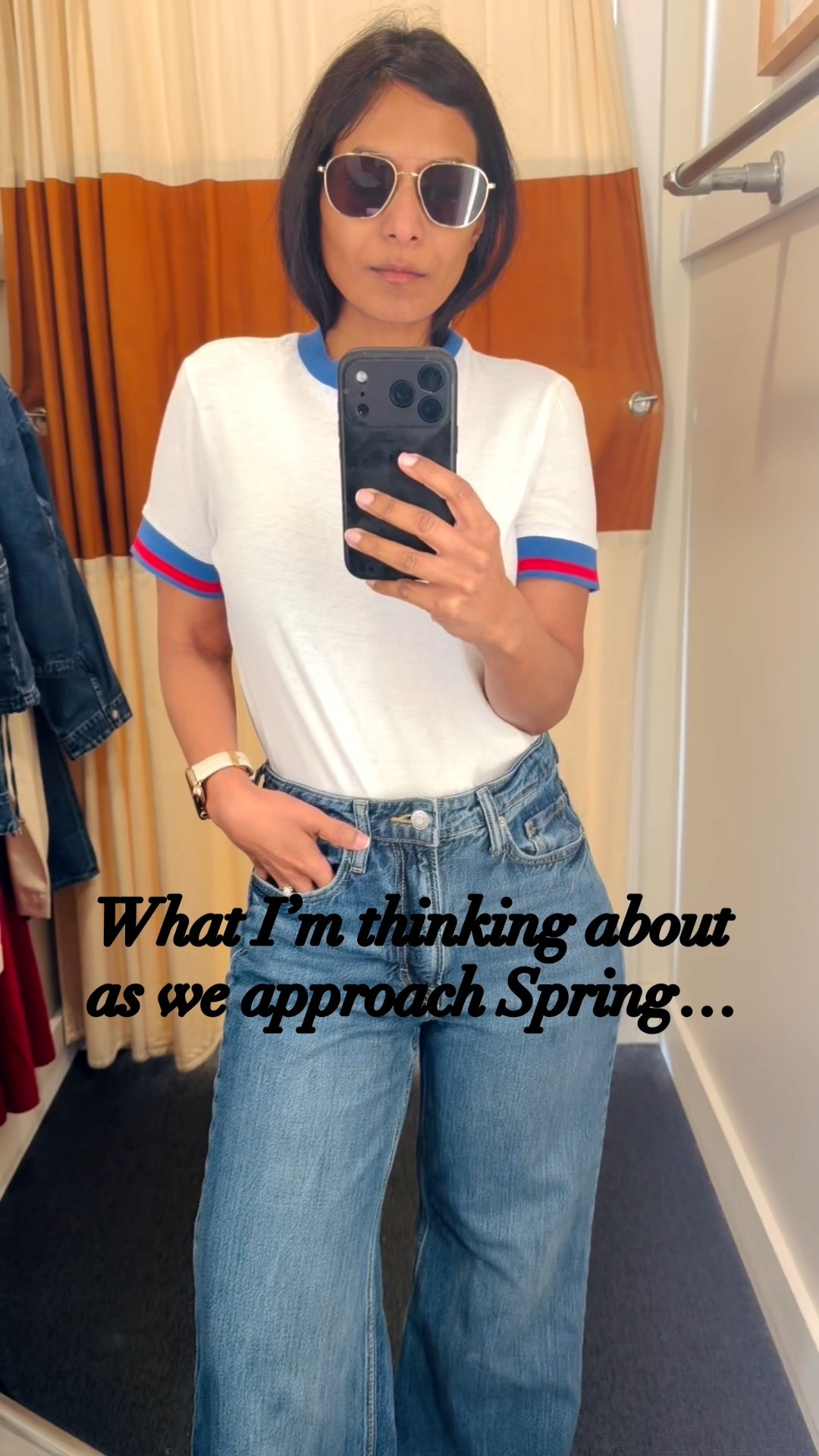 I can’t wait to ditch the sweaters and switch to short sleeves. I found this adorable tee in new arrivals and love it. It has just that little touch of the right colors to get into a Spring frame of mind. 

#LTKPetite #LTKOver40