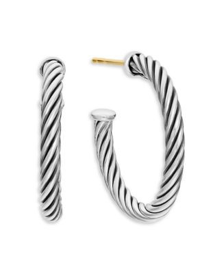 David Yurman Cable Hoop Earrings in Sterling Silver, .75 | Bloomingdale's (US)