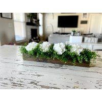 Hydrangea Floral Arrangement Dining Room Table Centerpiece Farmhouse Mantle Decor Rustic Kitchen Island Tv Console Decoration | Etsy (US)