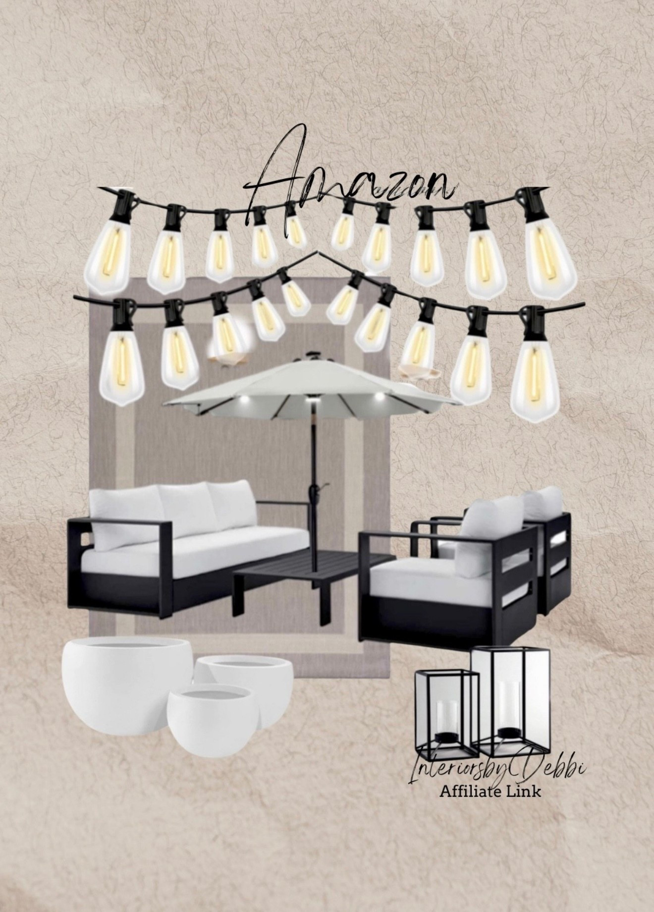 Outdoor Decor
Patio decor, outdoor lights, outdoor furniture, outdoor living space, budget friendly, neutral decor #amazonhome #amazonfind

#LTKHome #LTKSeasonal