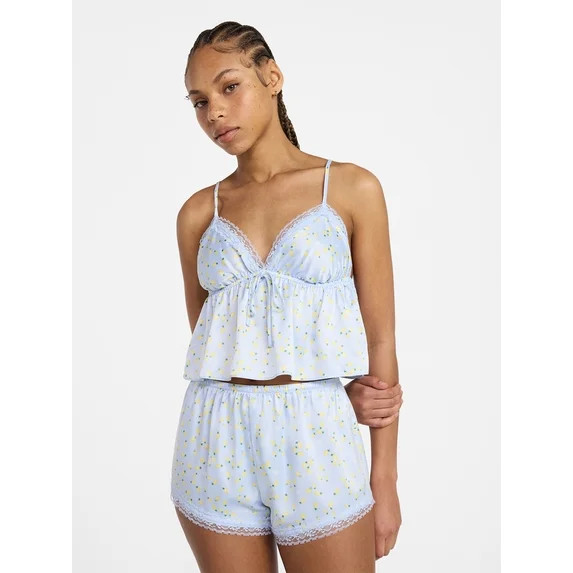 No Boundaries Satin Cami and Shorts Sleep Set, 2-Piece, Women's XS-XXL | Walmart (US)