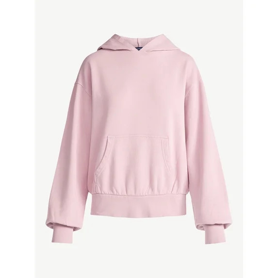 Scoop Women’s and Women's Plus Mineral Washed Oversized Cropped Hoodie, Sizes XS-4X | Walmart (US)