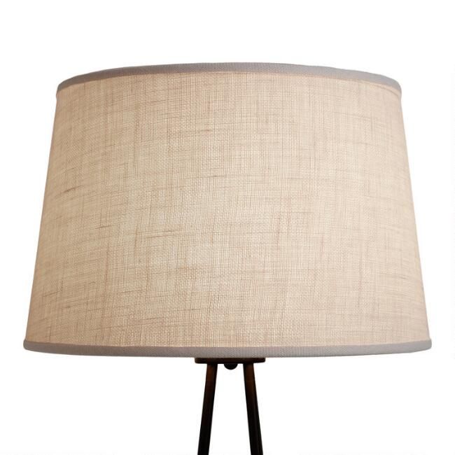 Marshmallow White Burlap Floor Lamp Shade | World Market