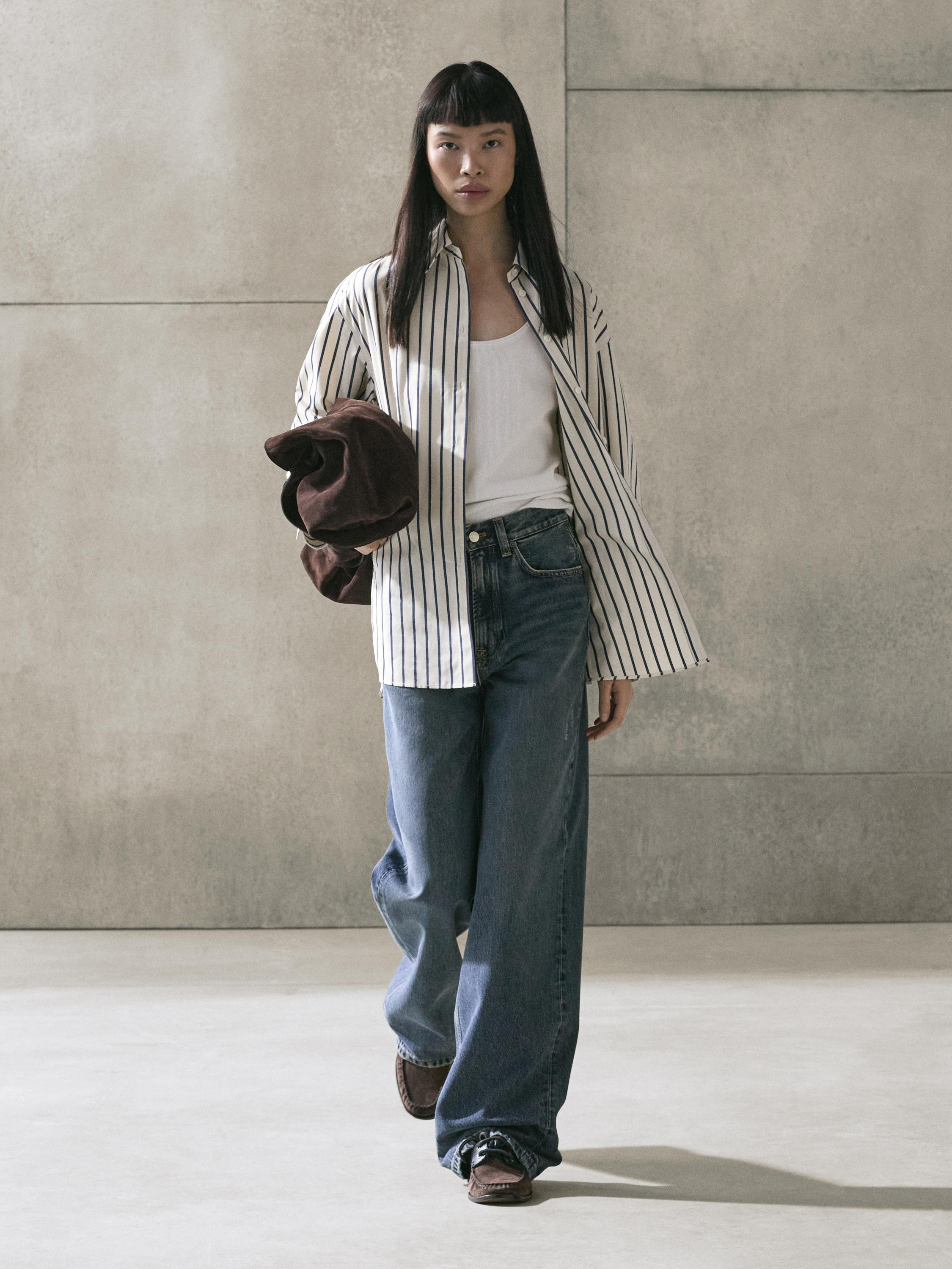 100% cotton striped shirt | Massimo Dutti UK