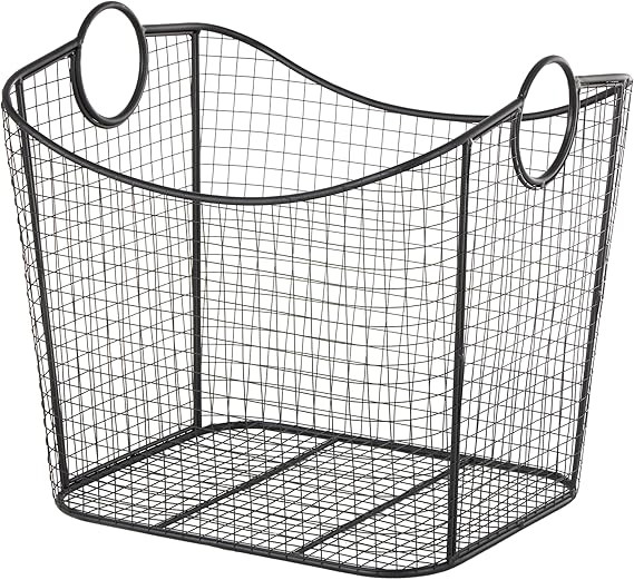 Deco 79 Metal Decorative and Functional Storage Basket Deep Basket Organizer with Round Handles, ... | Amazon (US)
