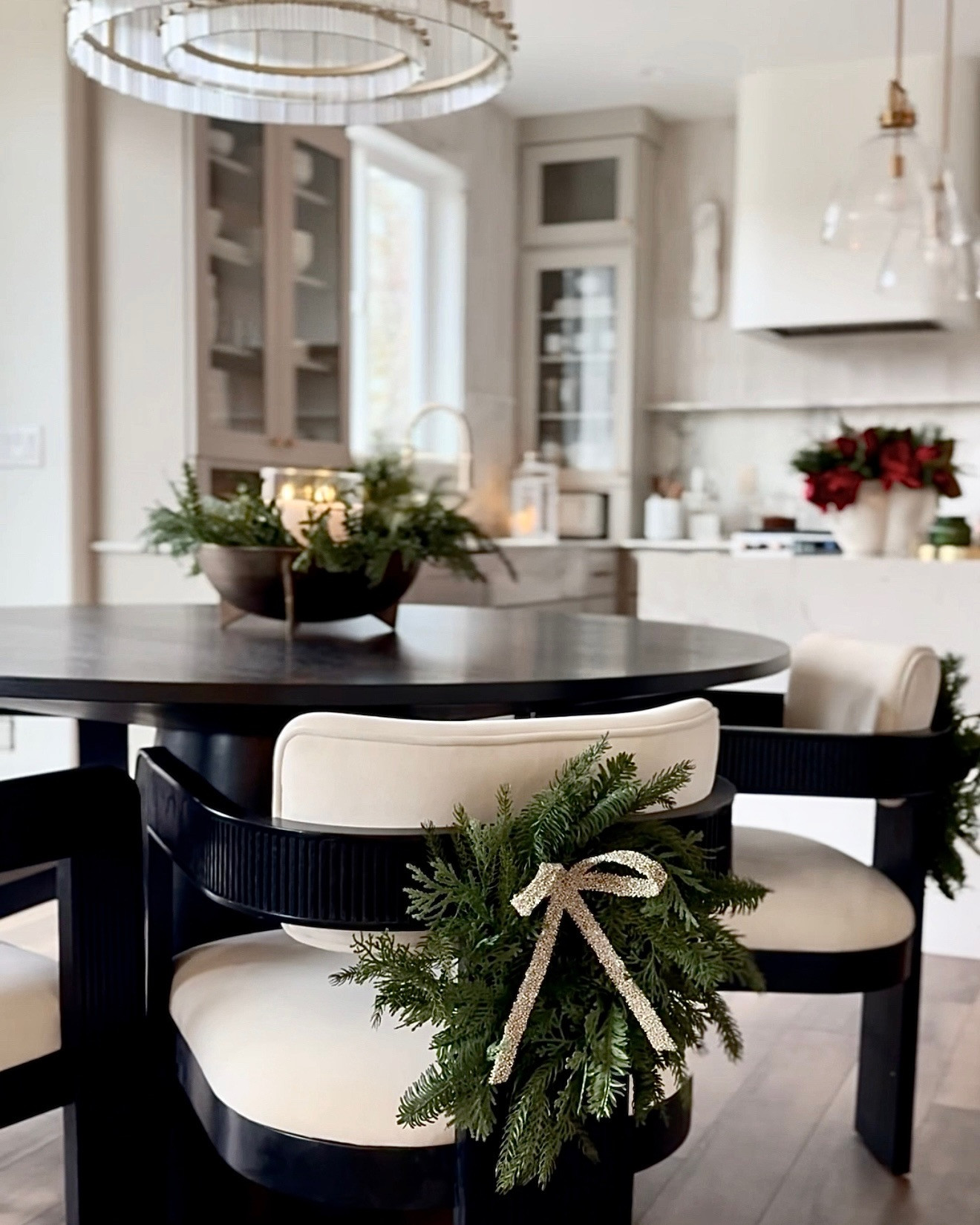 ✨ELEVATED HOLIDAY DETAILS · MINI WREATHS WITH GLITTER BOWS✨
These mini greenery wreaths topped with glittering gold bows add the chicest seasonal touch to your dining chairs. It’s a modern upgrade from traditional ribbon — clean, sophisticated, and instantly elevating the whole room.

#TheHillaryStyle #LuxuryHomeDecor #HolidayDecor #ModernChristmas #NeutralHoliday #MiniWreaths #ElegantDetails #DesignerLookForLess #DiningRoomDecor #ElevatedSeasonalStyle #TimelessDesign #CozyHolidayVibes #ChristmasInspo #AmazonFinds 

 #LTKHoliday #LTKSeasonal #LTKOver40