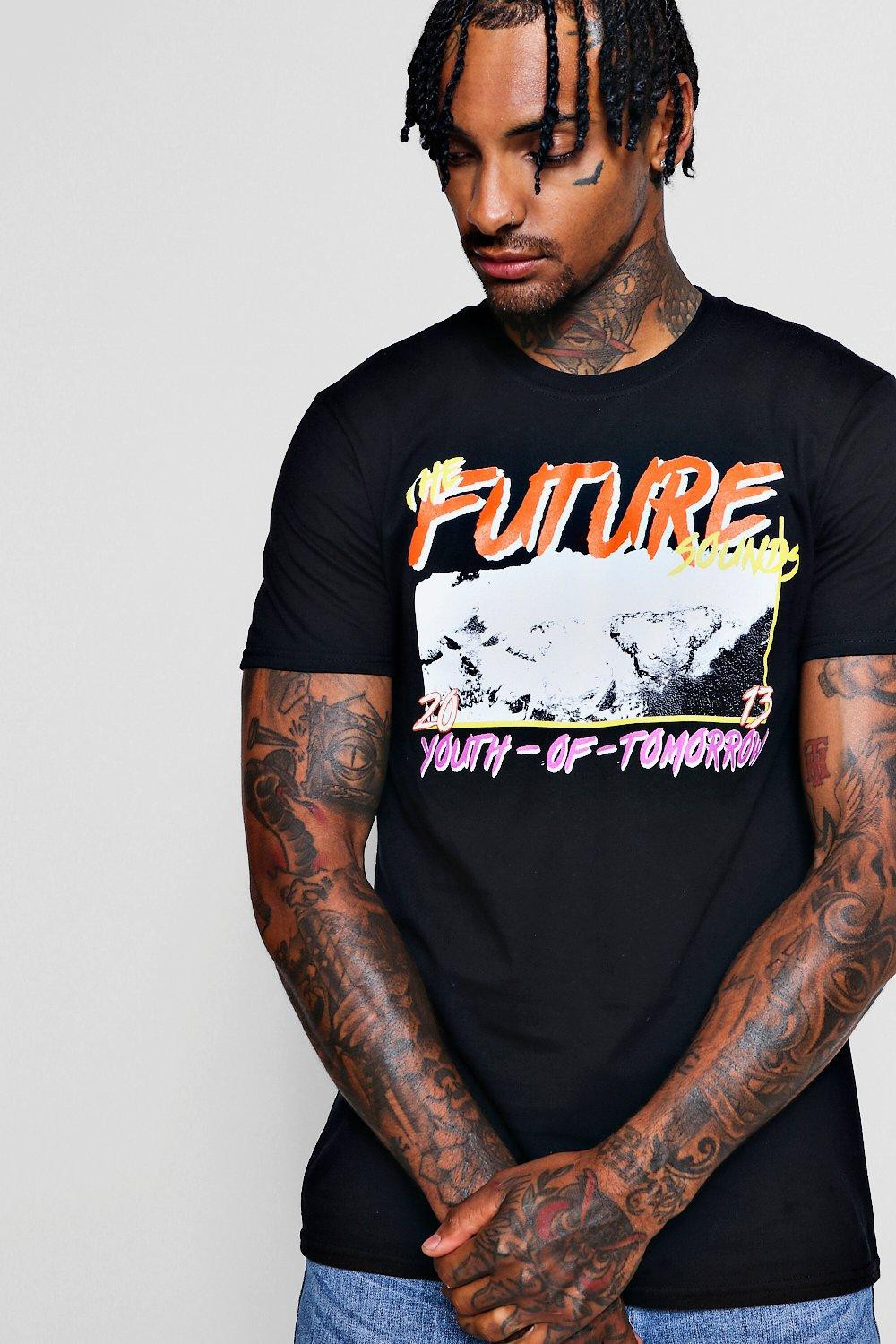 Youth Of Tomorrow Printed Longline Tee | Boohoo.com (UK & IE)