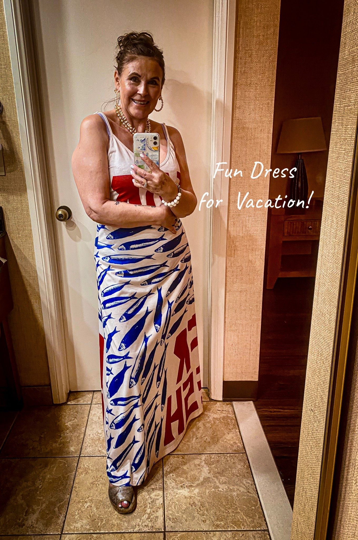 This Sardine Spaghetti Strap Dress is so fun for vacation it’s soft and very comfy to wear.

#LTKover50style #LTKstyletip #LTKtravel
