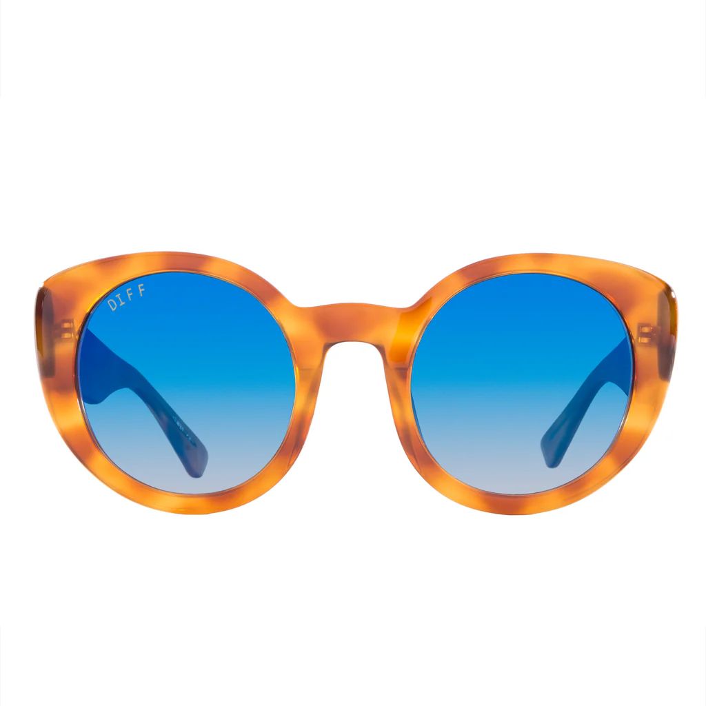 LUNA - HONEY TORTOISE + BLUE FLASH GRADIENT + POLARIZED | DIFF Eyewear