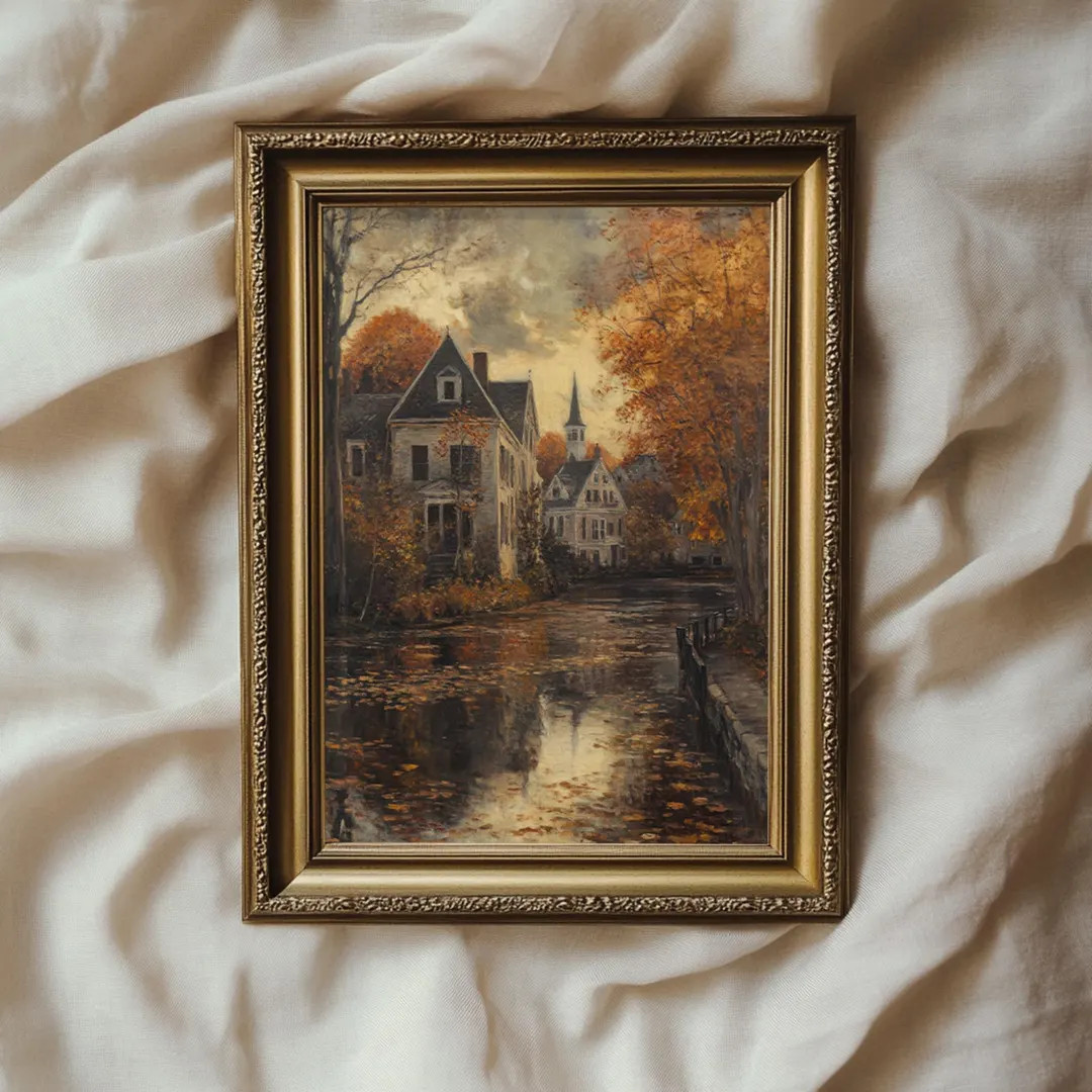 Salem Massachusetts in Autumn Print Vintage Fall Halloween Wall Art | Cottage Decor | PRINTABLE |... | Etsy (US)