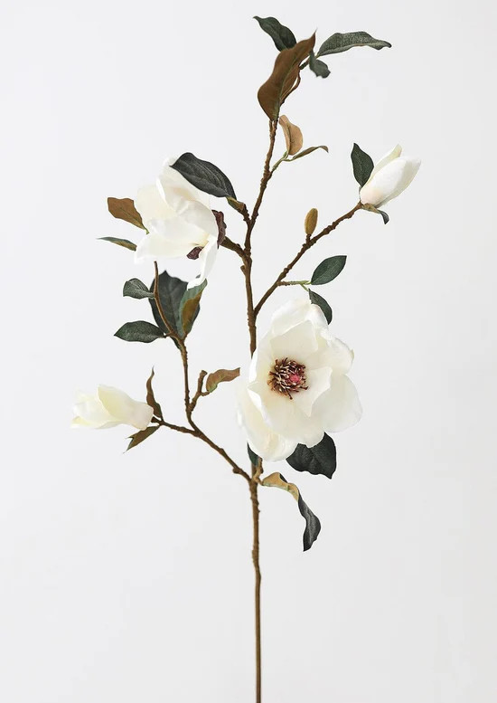 Cream Magnolia Fake Flower Branch - 35 | Afloral (US)