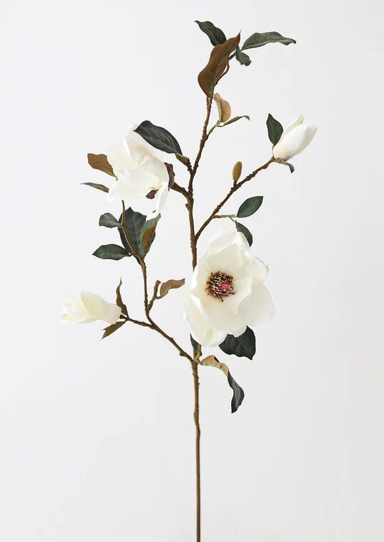 Cream Magnolia Fake Flower Branch - 35 | Afloral (US)