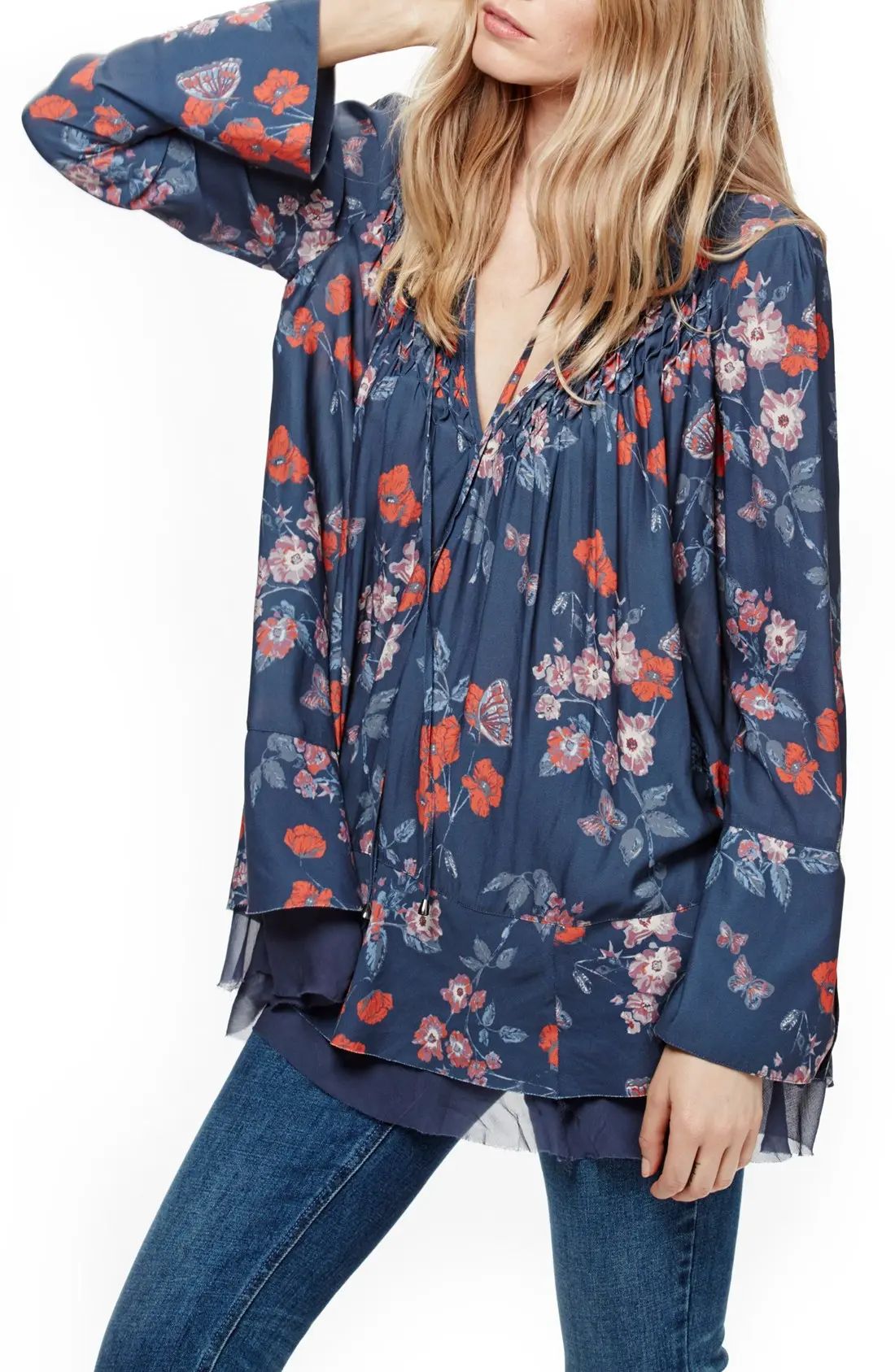 Floral Print Smocked Tunic | Nordstrom