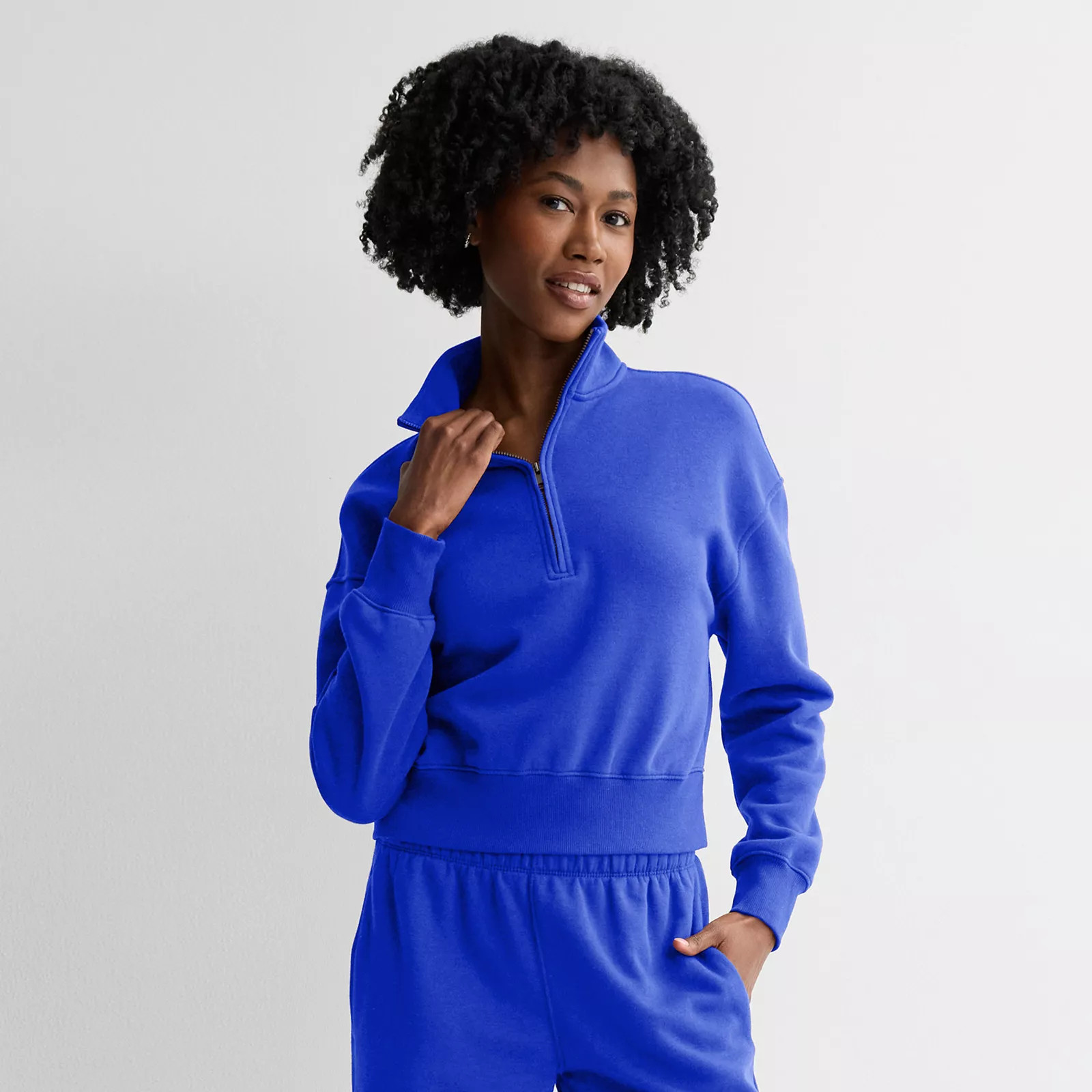 Juniors' SO\u00ae Cropped Quarter-Zip Fleece Sweatshirt | Kohl's