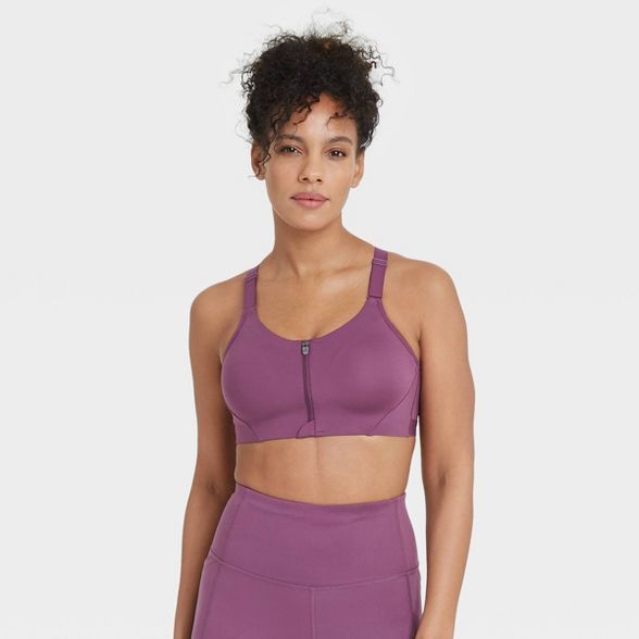 Women's High Support Mesh Back Zip-Front Bra - All in Motion™ | Target