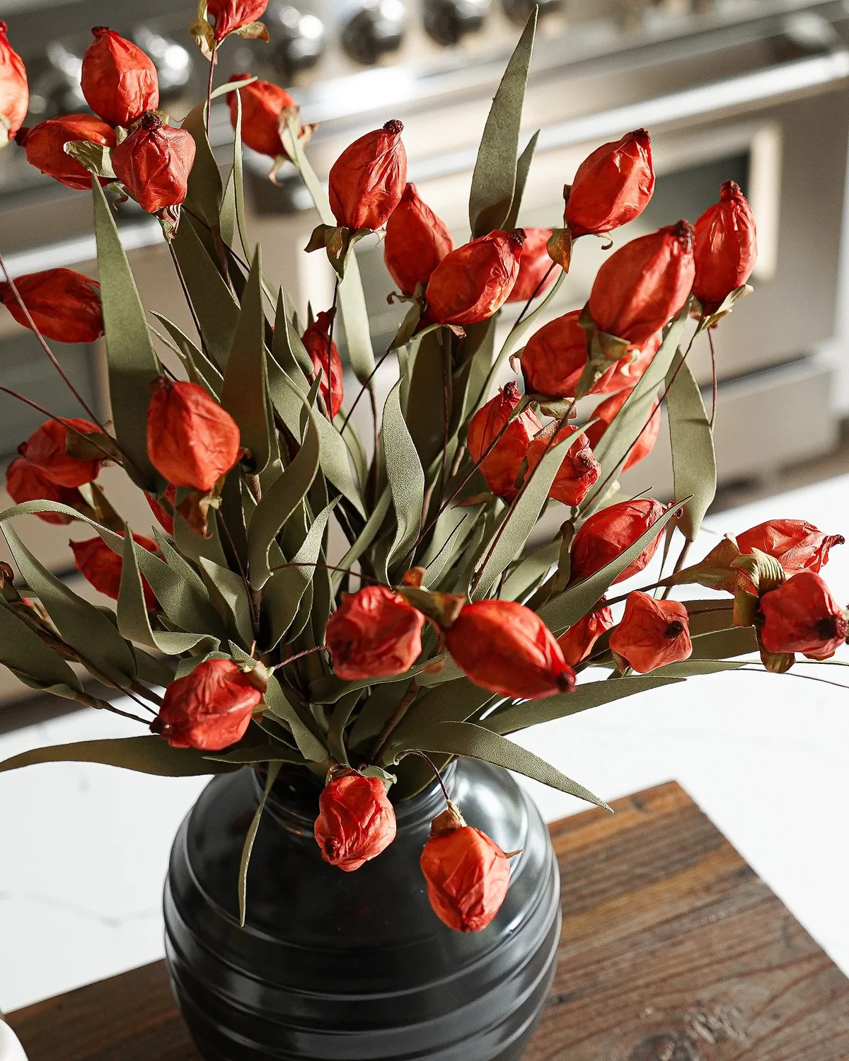 Lantern Bud Luxe Bush | Burnt Orange | MJHome
