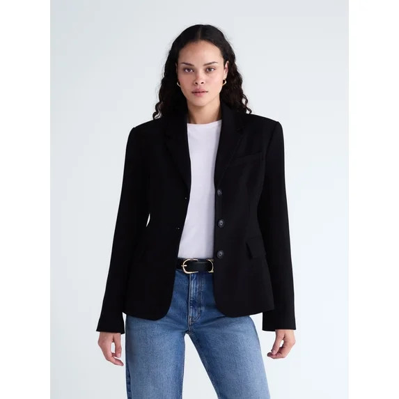 Scoop Women's and Women's Plus Notched Hourglass Blazer, Sizes XS-XXL | Walmart (US)