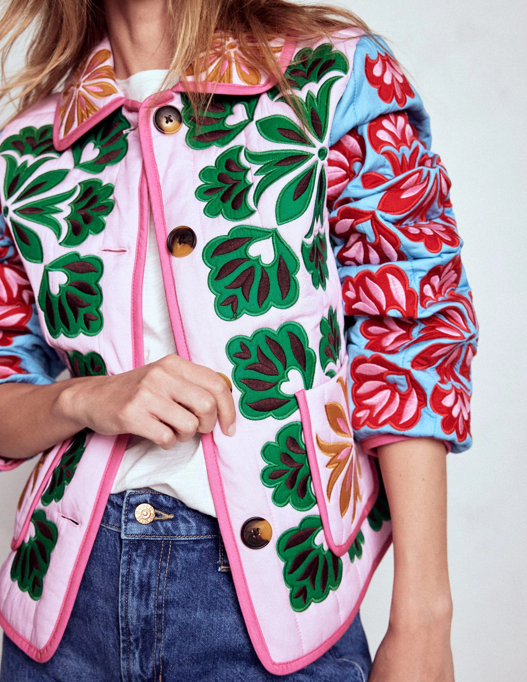 Fitzrovia Embroidered Jacket-Multi Applique | Boden UK